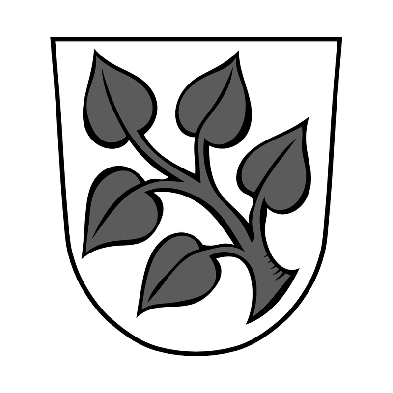 Graustufiges Wappen der Gemeinde Frauenau